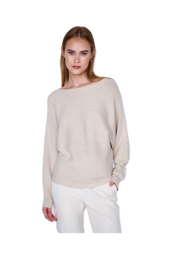 ALE Μπλούζα ribbed με μανίκι νυχτερίδα 8P20468