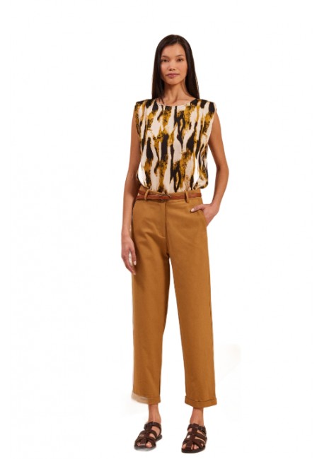 NAMASTE Παντελόνι chinos ψηλόμεσο με αποσπώμενο ζωνάκι SS0125016