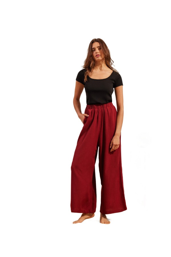 NAMASTE Παντελόνα φαρδιά με λάστιχο στη μέση SS0125053