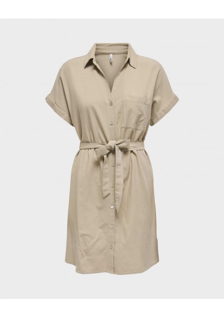 ONLJAKIRI LINEN S/S SHIRT DRESS PTM