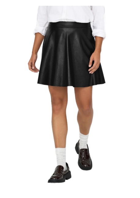 ONLUNA FAUX LEATHER FLARED SKIRT OTW