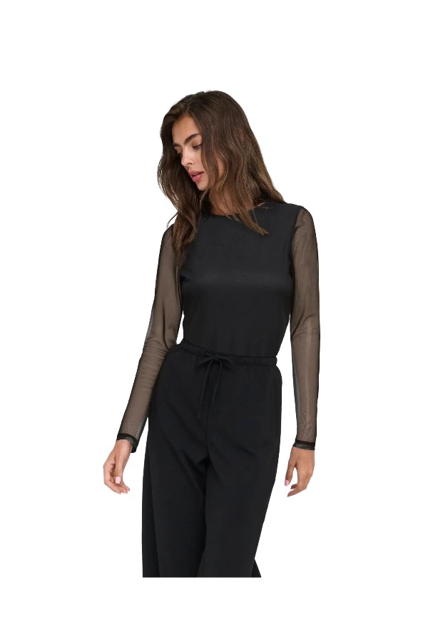 ONLY ΓΥΝΑΙΚΕΙΑ ΜΠΛΟΥΖΑ ΜΕ ΔΙΑΦΑΝΕΙΑ ONLNOVA L/S MESH TOP 15357642