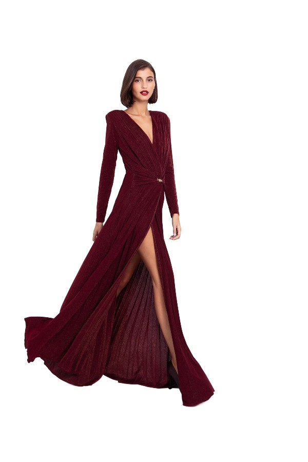 TOI & MOI Lurex maxi φόρεμα με αγκράφα 50-6667-225