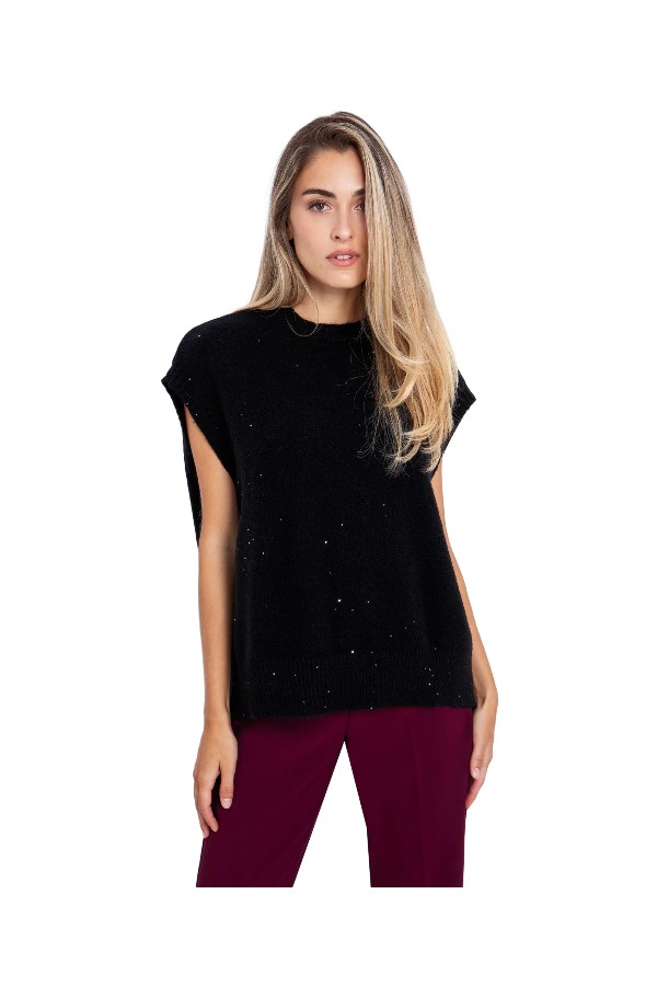 TOI & MOI Oversized πλεκτή μπλούζα με πετράδια 70-4867-225