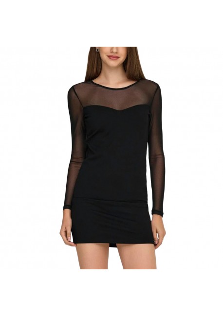 ONLY ΓΥΝΑΙΚΕΙΟ ΕΦΑΡΜΟΣΤΟ ΦΟΡΕΜΑ ONLHEART-BECKI L/S MIX BODYCONDRESS WVN 15358439