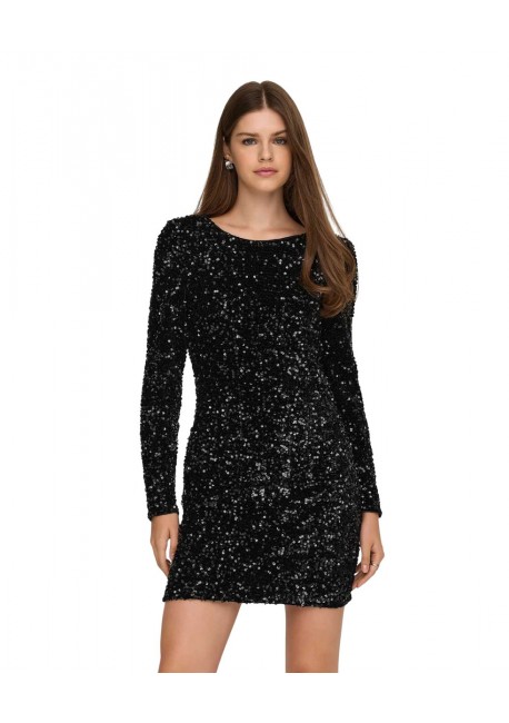 ONLCONFIDENCE L/S DEEP SEQUINS DRESSJRS.