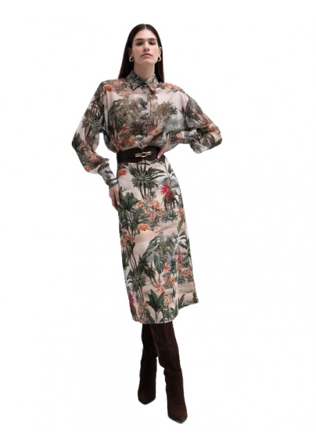 TOI & MOI Midi φούστα tropical τύπωμα 10-4020-126