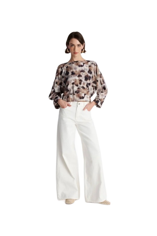 ALE Τοπ με abstract print και δέσιμο 8922888