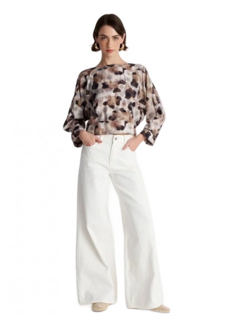 ALE Τοπ με abstract print και δέσιμο 8922888