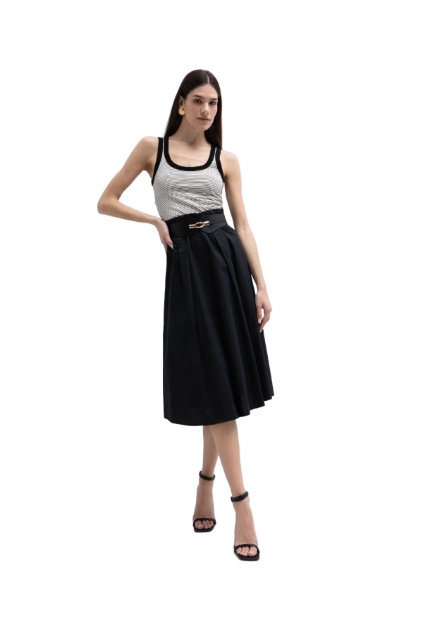 TOI & MOI Midi φούστα ποπλίνα 10-4003-126