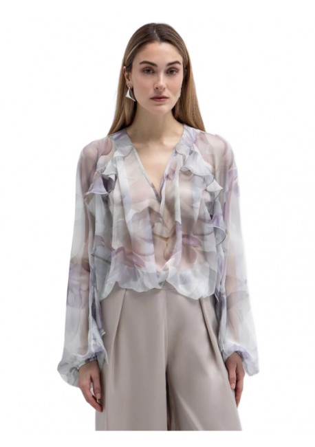 TOI & MOI Φλοράλ μπλούζα με βολάν 30-5805-126