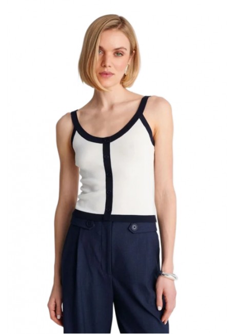 ALE Τοπ πλεκτό με διχρωμία 8P23417