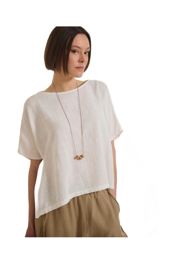 NAMASTE KOBE Τουνίκ σε crinckle ύφασμα με ζαπονέ μανίκια SS0926012