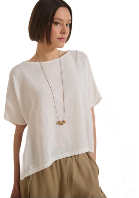 NAMASTE KOBE Τουνίκ σε crinckle ύφασμα με ζαπονέ μανίκια SS0926012