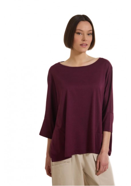 NAMASTE ZEPHYLLA Μπλούζα oversized με τρουακάρ μανίκια SS0726022