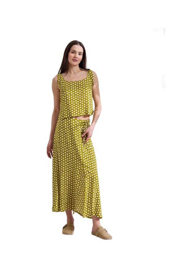 NAMASTE ILIAN Φούστα πουά σε Α γραμμή με άνοιγμα μπροστά SS0326003