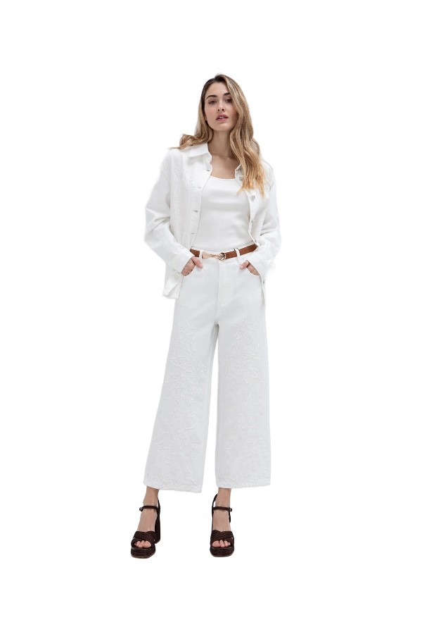 TOI & MOI Culotte τζιν με κέντημα 20-5773-126