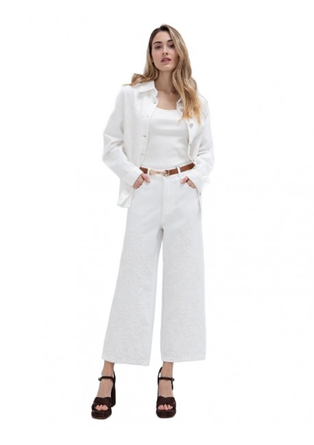 TOI & MOI Culotte τζιν με κέντημα 20-5773-126