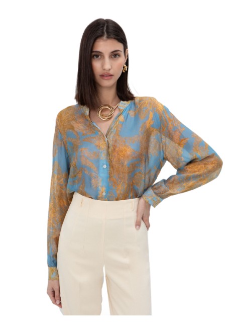 TOI & MOI Εμπριμέ πουκαμίσα viscose & silk 30-5837-126