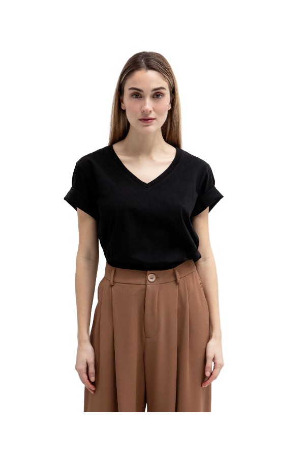TOI & MOI Basic t-shirt με V 80-6620-126
