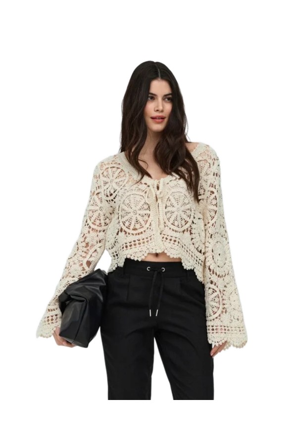 ONLWATERLY LS CROCHET TIE CARDIGAN KNT