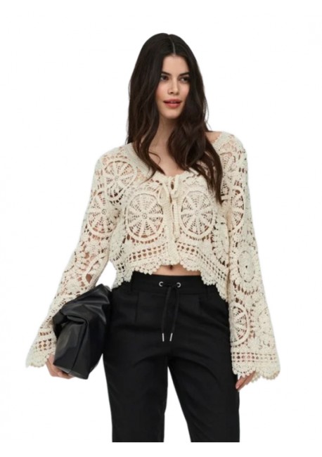 ONLWATERLY LS CROCHET TIE CARDIGAN KNT