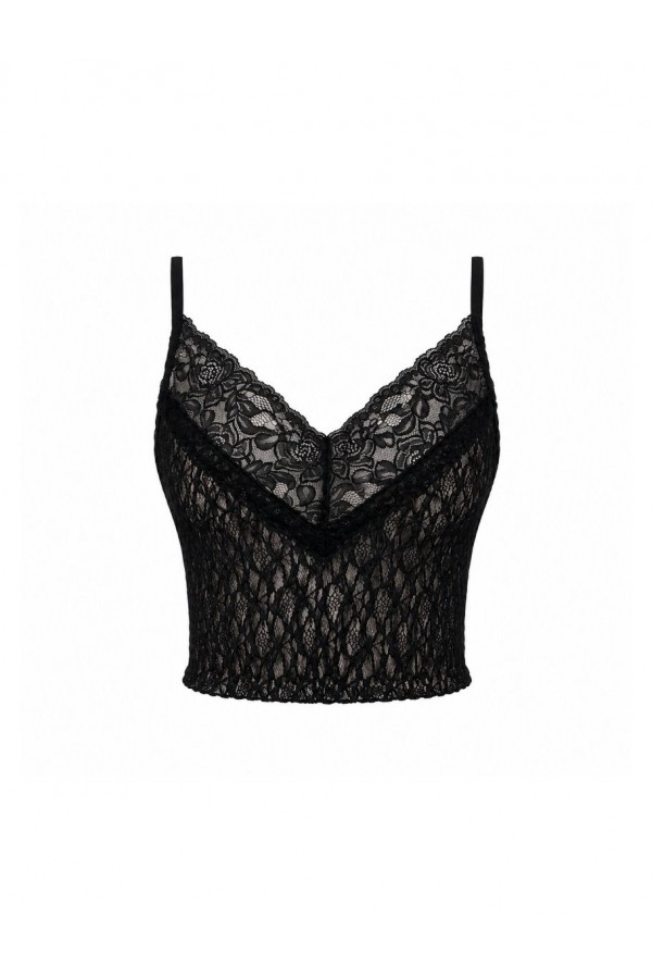 TOI & MOI Μαύρο Lace Crop Top 80-6859-226