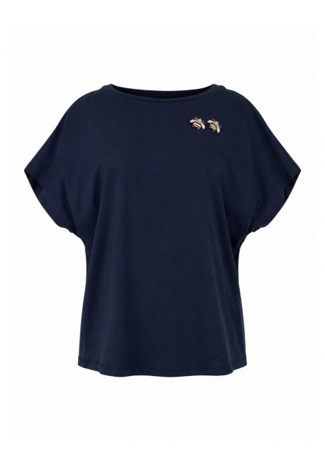 TOI & MOI T-Shirt από Βαμβάκι με Διακοσμητικές Καρφίτσες 80-6886-226