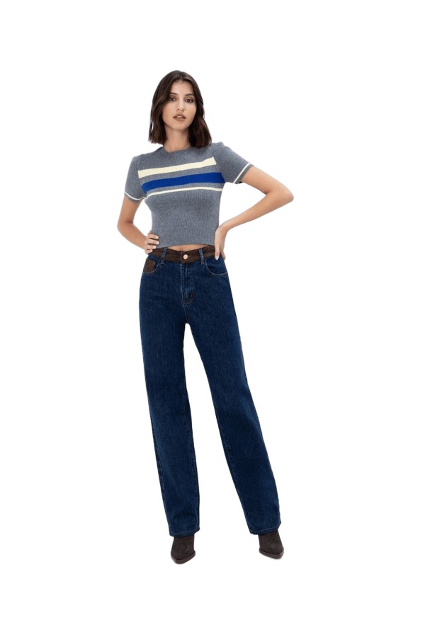 TOI & MOI Τζιν παντελόνι με suede detail 20-5961-226