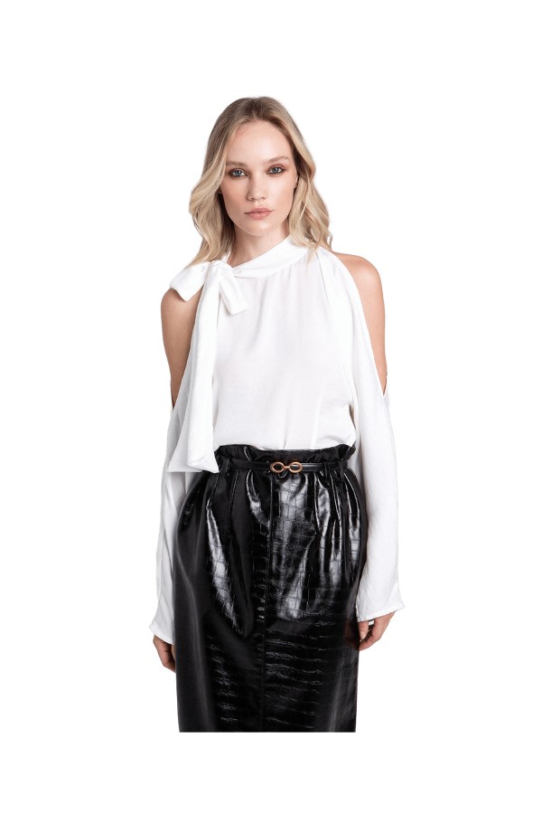 TOI & MOI Μπλούζα με cut out & φιόγκο 30-5926-226
