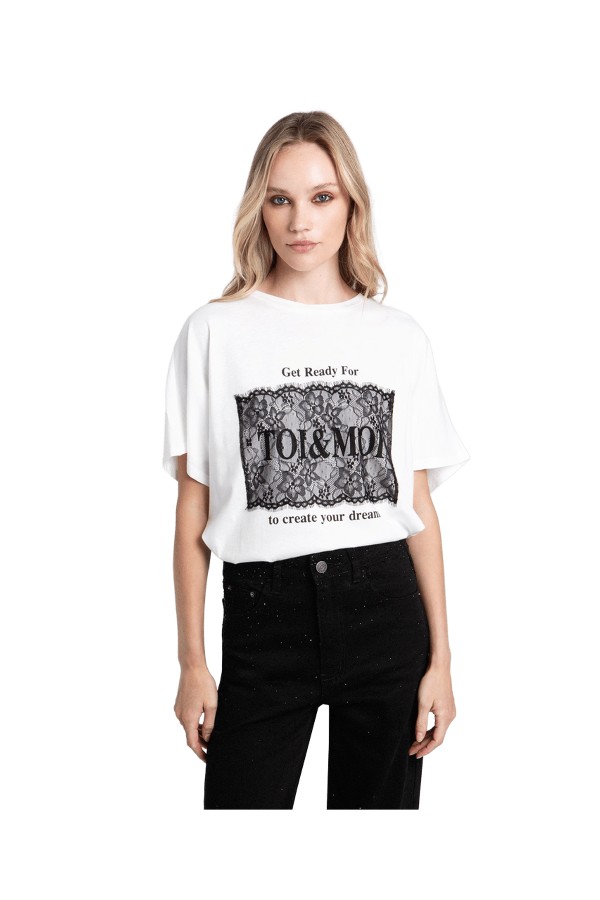 TOI & MOI T-shirt με δαντέλα 80-6877-226