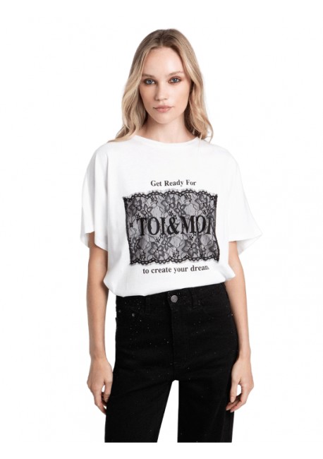TOI & MOI T-shirt με δαντέλα 80-6877-226