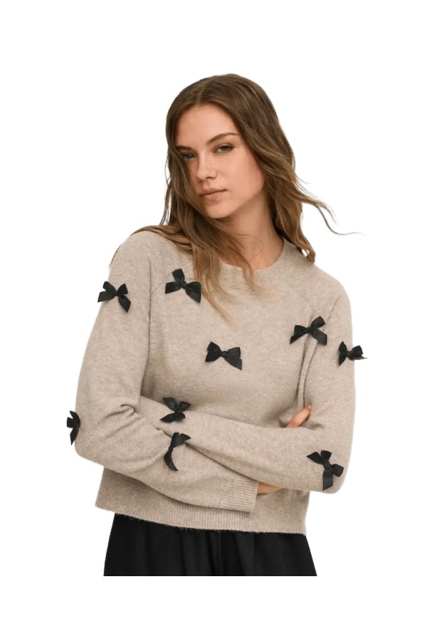ONLY ΓΥΝΑΙΚΕΙΑ ΠΛΕΚΤΗ ΜΠΛΟΥΖΑ ONLNOELLE LS BOW PULLOVER KNT 15342560