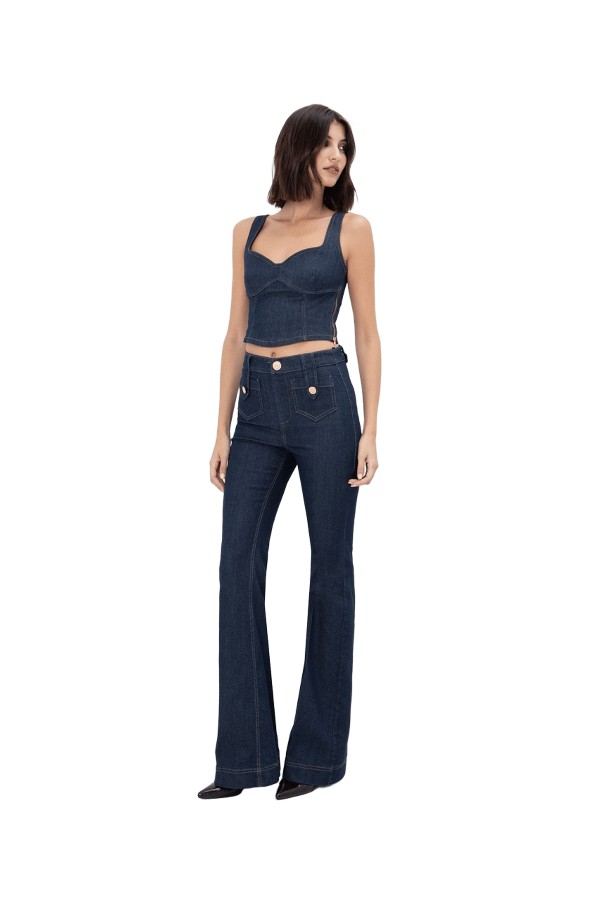 TOI & MOI Flare jean με κουμπιά 20-6015-226
