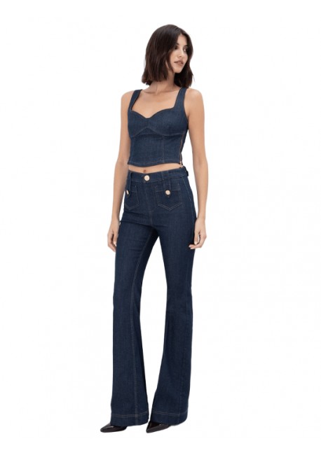 TOI & MOI Flare jean με κουμπιά 20-6015-226